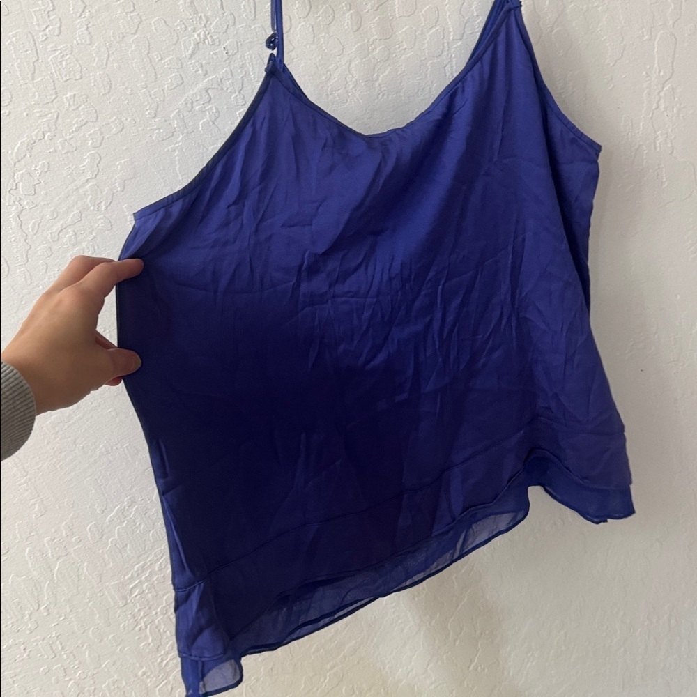 Nouvelle Silk 95 Silk Zanzi Cami Atlantica Blue Purple Large Tank Top NWT - Picture 5 of 5